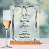 Modernes klassisches Chic Timeless Bow Wedding Bar Acrylschild