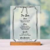 Modernes klassisches Chic Timeless Bow Wedding Bar Acrylschild (Neutral)