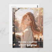 Modernes & klassisches Design: Besuch in Boston Postkarte (Vorne/Hinten)