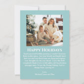 Modernes klassisches Doppelseitiges Foto Weihnacht Feiertagskarte (Rückseite)