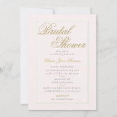 Modernes klassisches Dreifach-Rahmen-Blush-Brautpa Einladung (Vorderseite)