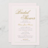 Modernes klassisches Dreifach-Rahmen-Blush-Brautpa Einladung (Vorne/Hinten)