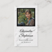 Modernes klassisches Foto mit klassischem QR-Code Visitenkarte (Vorderseite)