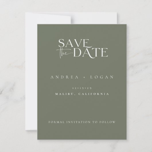 Modernes klassisches Foto Save the Date (Vorderseite)
