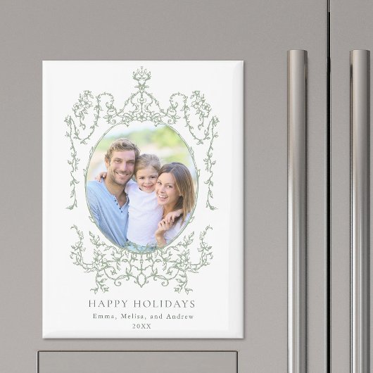 Modernes klassisches Frame Happy Holidays Foto Hol Magnet