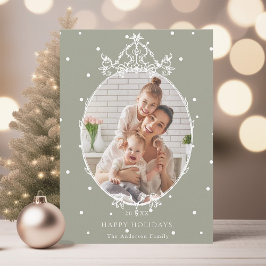 Modernes klassisches Frame Neutral Happy Holidays  Feiertagskarte