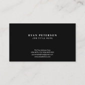 Modernes klassisches französisches Schwarzes Visitenkarte (Rückseite)