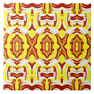 Modernes klassisches gelb-braunes Muster Fliese