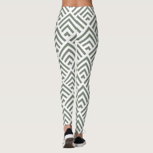 Modernes klassisches graues Muster geometrisch Leggings (Rückseite)