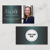 Modernes, klassisches grünes Metallic Foil Real An Visitenkarte (Vorne/Hinten)