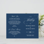 Modernes klassisches Hochzeitsprogramm für Navy, f (Stehend Vorderseite)