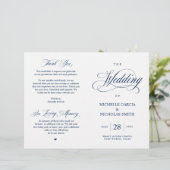 Modernes klassisches Hochzeitsprogramm für Navy, f (Stehend Vorderseite)