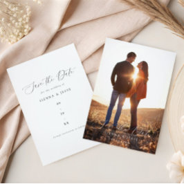 Modernes klassisches Kalligrafie-Script-Foto Save The Date