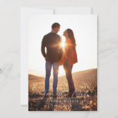 Modernes klassisches Kalligrafie Script Terracotta Save The Date (Vorderseite)