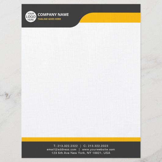 Modernes klassisches Letterhead mit fett gelb Briefbogen (Vorderseite)
