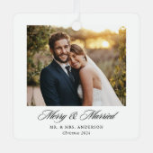 Modernes klassisches Merry-und Verheiratetes Hochz Ornament Aus Metall (Vorderseite)