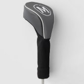 Modernes klassisches Monogramm Grau Golf Headcover (angewinkelt)