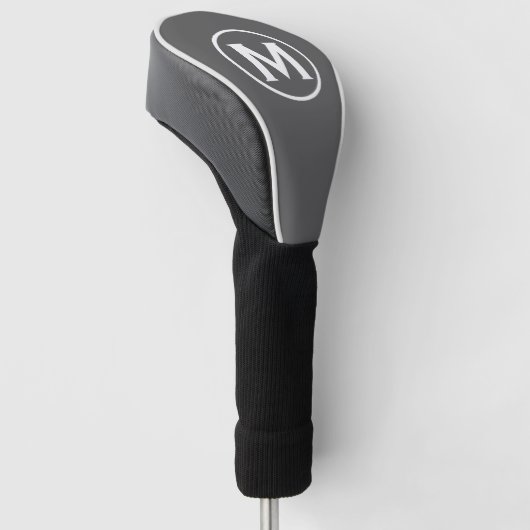 Modernes klassisches Monogramm Grau Golf Headcover (angewinkelt)