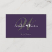 Modernes klassisches Monogramm und Name Klasse Lil Visitenkarte (Vorderseite)