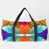 Modernes klassisches Muster aus mehrfarbigen Stoff Duffle Bag (Rückseite)