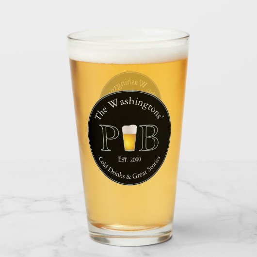 Modernes klassisches Pub Drinking Glass Pint Beer Glas (Vorne (Gefüllt))