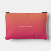 Modernes klassisches Rosa- und Orangenmonogramm Zubehörtasche (Vorderseite)