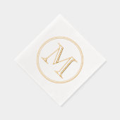 Modernes Klassisches Rundmonogramm Servietten Mit Folie (Rechts)