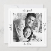 Modernes, klassisches Schwarz-Weiß-Foto Save The Date (Vorderseite)