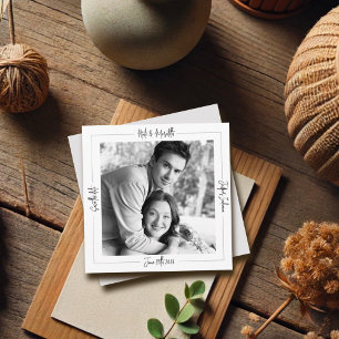 Modernes, klassisches Schwarz-Weiß-Foto Save The Date