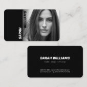 Modernes, klassisches Schwarz-Weiß-Foto Visitenkarte (Vorne/Hinten)