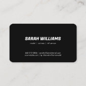 Modernes, klassisches Schwarz-Weiß-Foto Visitenkarte (Rückseite)