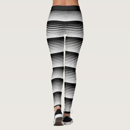 Modernes klassisches Schwarz-weißes Design Leggings (Rückseite)