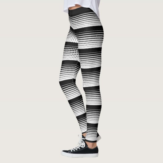 Modernes klassisches Schwarz-weißes Design Leggings (Links)