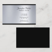 Modernes, klassisches Script Silver Beruflich Luxe Visitenkarte (Vorne/Hinten)