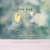 Modernes klassisches Signature Drinks Bar Menu Acrylschild (Neutral)