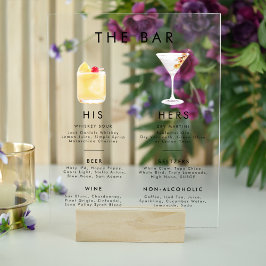 Modernes klassisches Signature Drinks Bar Menu Acrylschild