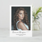 Modernes Klassisches Skript Einfaches Foto Abschlu Einladung (Stehend Vorderseite)