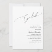 Modernes Klassisches Skript Einfaches Foto Abschlu Einladung (Rückseite)