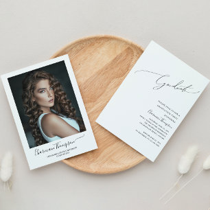 Modernes Klassisches Skript Einfaches Foto Abschlu Einladung