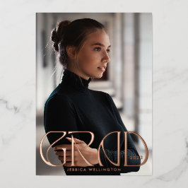 Modernes klassisches Tyopgrafie Graduate Foto 2023 Folieneinladung