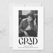 Modernes klassisches Typografie-Abschluss-Foto Ankündigung (Vorderseite)