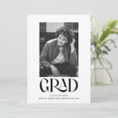 Modernes klassisches Typografie-Abschluss-Foto Ankündigung (Stehend Vorderseite)