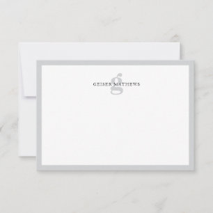 Modernes klassisches Typografisches Soft Gray Mono Mitteilungskarte