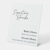 Modernes klassisches Zeichen für Hochzeitssignatur Sockelschild (Vorderseite)