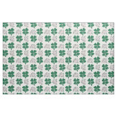 Modernes Kleeblatt mit grüner Rosa Clover Zeichne Stoff (Yard (91,4 cm))