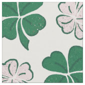 Modernes Kleeblatt mit grüner Rosa Clover Zeichne Stoff (Nahaufnahme)