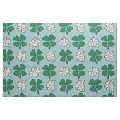 Modernes Kleeblatt mit grüner Rosa Clover Zeichne Stoff (Fat Quarter (45,7 x 55,9 cm))