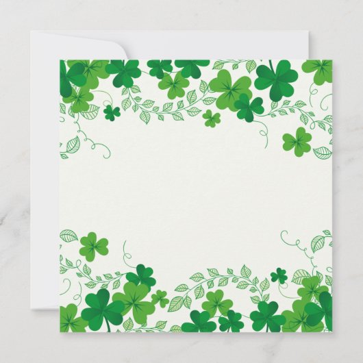 Modernes Kleeblatt St. Patrick's Party Einladung (Rückseite)