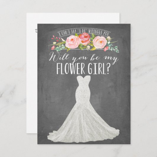 Modernes Kleid | Bridesmaid Einladung (Vorne/Hinten)