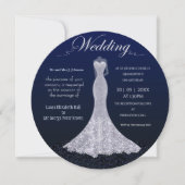 Modernes Kleid rund um die Hochzeit Einladung (Vorderseite)